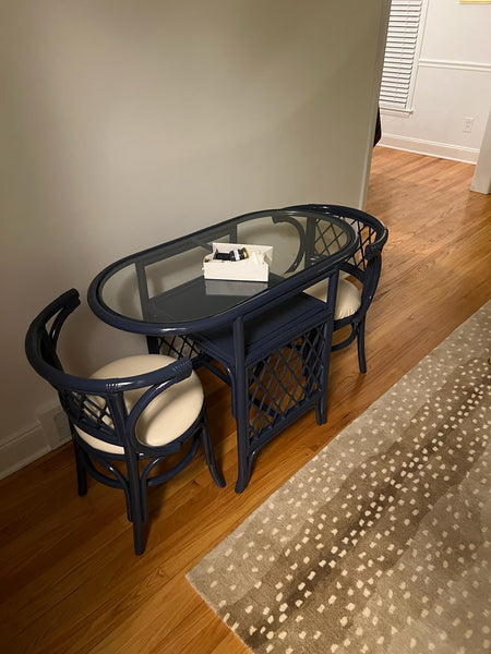 Vintage Rattan Honeymoon Table and Chairs Available to Customize!