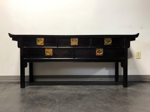 Vintage Century Furniture Pagoda 5 Drawer Console Table Available for Custom Lacquer! - Hibiscus House