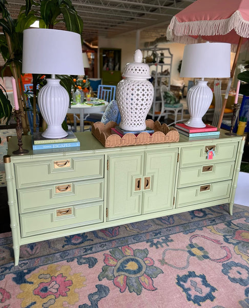 Vintage Stanley Furniture Faux Bamboo Credenza-Style Dresser Available for Custom Lacquer!