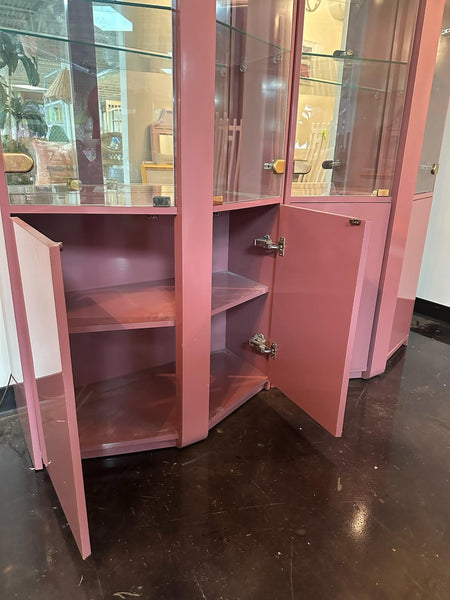 Vintage Art Deco Pink/Mauve Bookcase Shelf Pair Available Ready to Ship! - Hibiscus House
