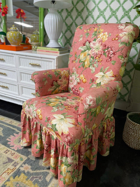 Custom Upholstered Cornice Boards and Side Chair Set Ready to Ship! - Hibiscus House