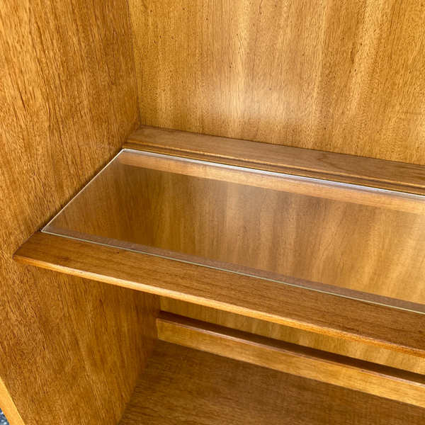 Vintage Broyhill Furniture Faux Bamboo Two-Piece China Cabinet Available for Custom Lacquer - Hibiscus House