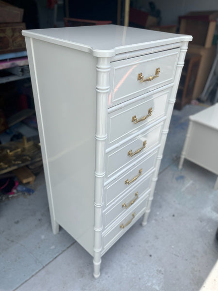 Vintage Dixie Furniture Faux Bamboo Lingerie Chest Available for Custom Lacquer!