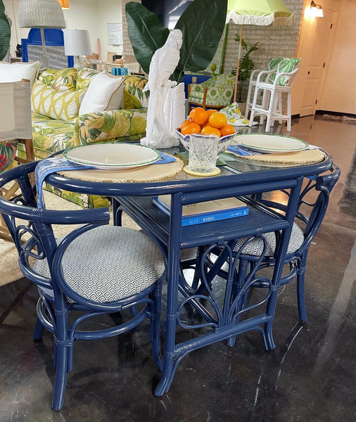 Vintage Rattan Honeymoon Table and Chairs Available to Customize!