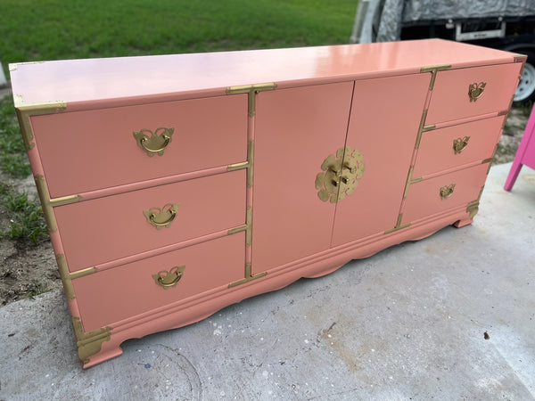 Vintage Tansu-Style Lingerie Chest with Unique Butterfly Hardware Available for Custom Lacquer