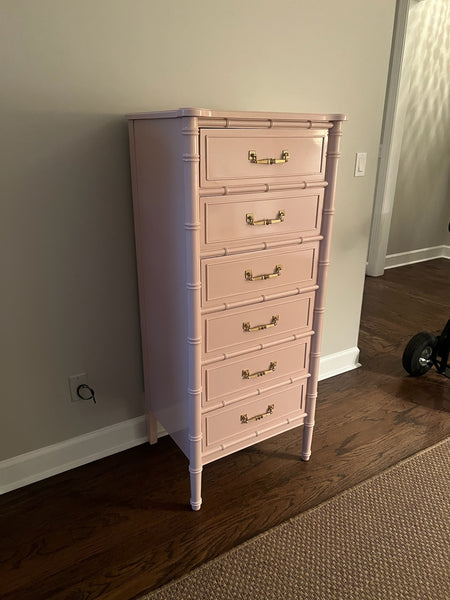 Vintage Dixie Furniture Faux Bamboo Lingerie Chest Available for Custom Lacquer!