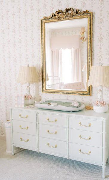 Vintage Faux Bamboo Classic Triple Straight Hardware Dresser Available to Customize!