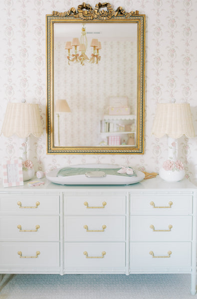 Vintage Faux Bamboo Classic Triple Straight Hardware Dresser Available to Customize!