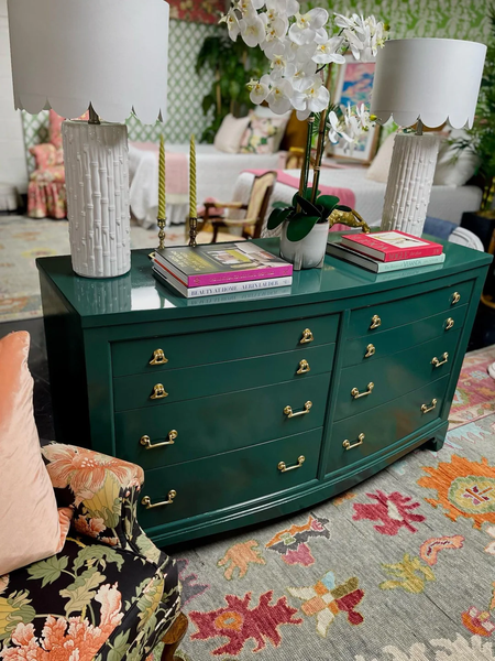 Gorgeous Bassett Furniture Bow-front Buffet Available for Custom Lacquer! - Hibiscus House