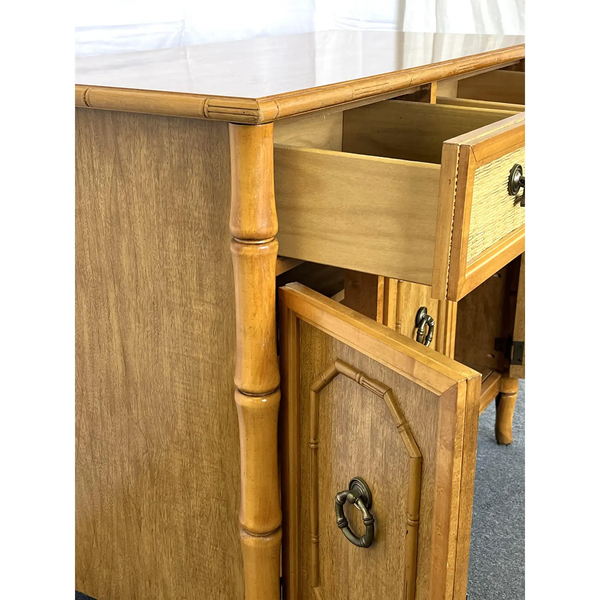 Vintage Broyhill Faux Bamboo Large Server Pair Available for Custom Lacquer!