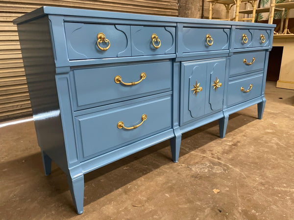 Vintage Traditional Style Long Credenza Lacquered - Hibiscus House