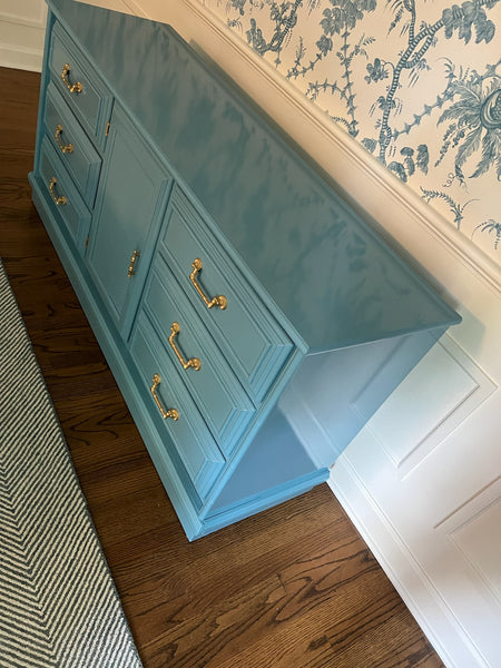 Vintage Florida Furniture Faux Bamboo and Cane Credenza Available for Customization!