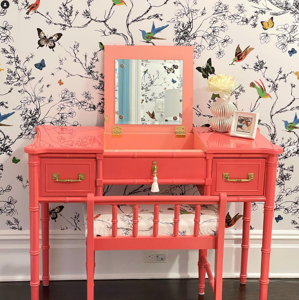 RARE!! Vintage Henry Link Bali Hai Vanity Available for Custom Lacquer - Hibiscus House