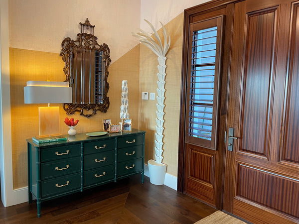 Classic Faux Bamboo Vintage Nine Drawer Dresser Available for Custom Lacquer!