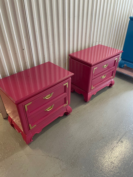 Vintage Pair of Broyhill Furniture Premier Ming Dynasty Nightstands Available for Custom Lacquer!