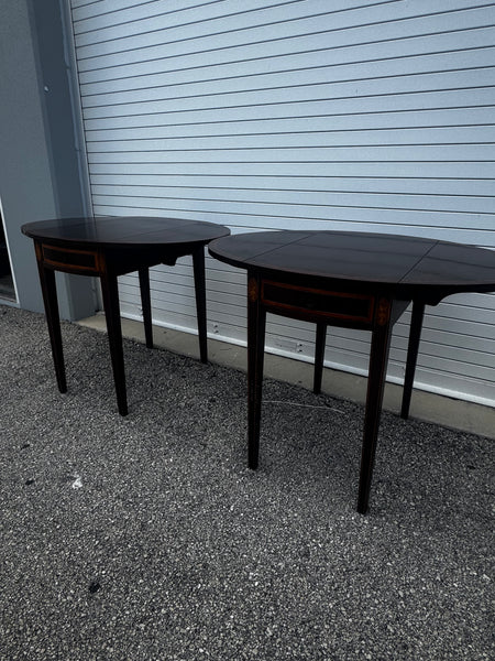 Hepplewhite Style Inlaid Mahogany Drop Leaf Pembroke Tables Available for Custom Lacquer