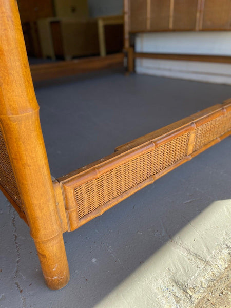 RARE American of Martinsville Canopy Faux Bamboo King Bed Available for Lacquer!! - Hibiscus House