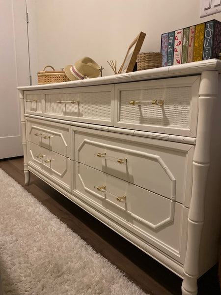 Vintage Broyhill Furniture 7 Drawer Faux Bamboo Dresser Available to Customize!