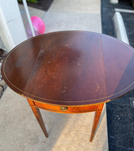 Antique Inlaid Mahogany Drop-Leaf Pembroke Side Table - Hibiscus House