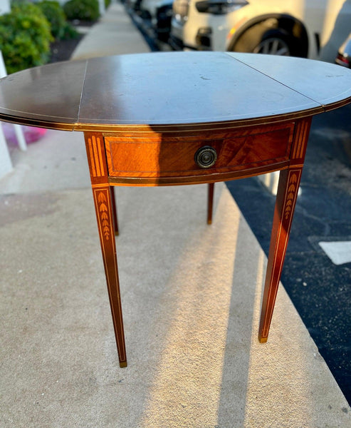 Antique Inlaid Mahogany Drop-Leaf Pembroke Side Table - Hibiscus House