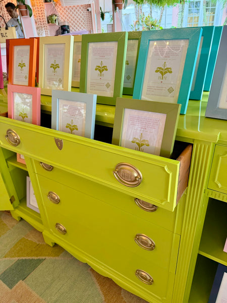 Vintage Duncan Phyfe Sideboard Lacquered in "Eccentric Lime" and Ready to Ship!