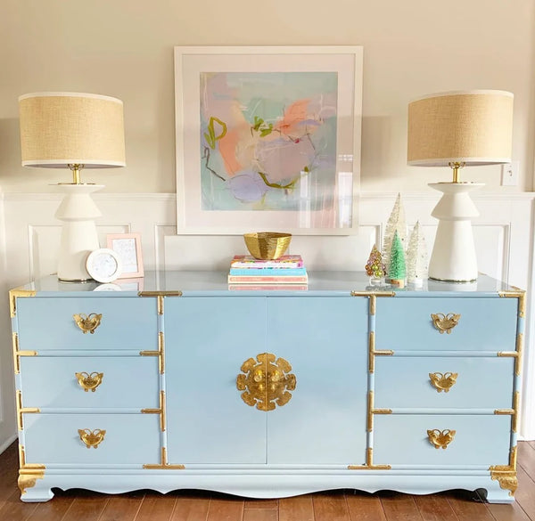 Vintage Korean Tansu Chinoiserie Style Credenza Available for Custom Lacquer!