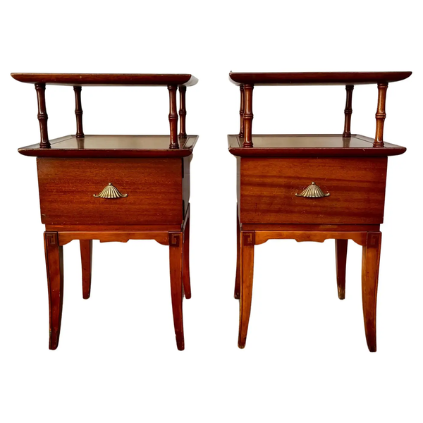 Rway Furniture Pagoda Regency Style Bamboo End Tables Available for Custom Lacquer
