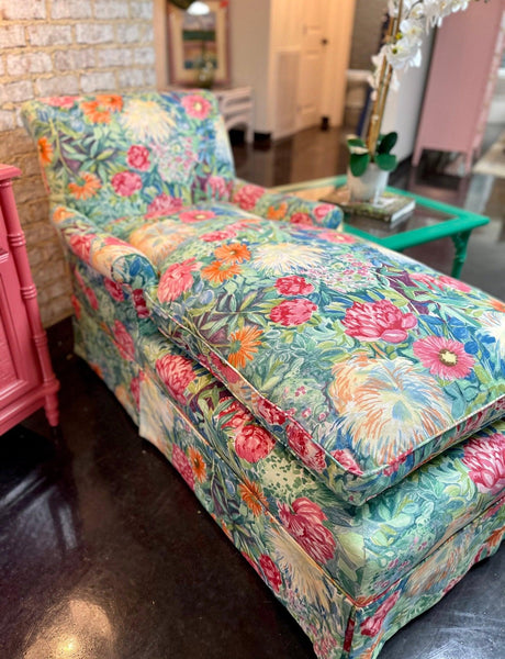 Custom Vintage Chaise Lounge Down Upholstery Ready to Ship! - Hibiscus House
