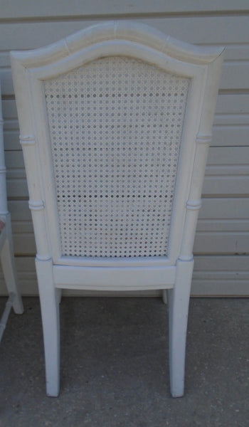 Set of 6 Vintage Thomasville Furniture Faux Bamboo Dining Chairs Available for Custom Lacquer! - Hibiscus House