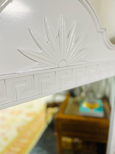 Thomasville Large Greek Key Mirror Lacquered in “Decorators White” Ready to Ship - Hibiscus House