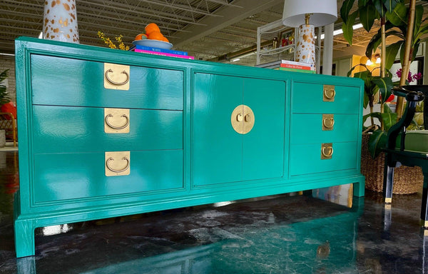 1960's Mount Airy Furniture Co. Credenza Lacquered - Hibiscus House