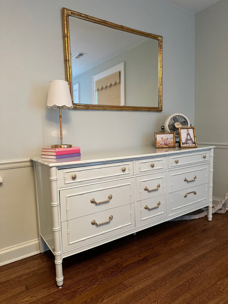Vintage Thomasville Allegro Faux Bamboo Nine-Drawer Dresser Available for Custom Lacquer!! - Hibiscus House