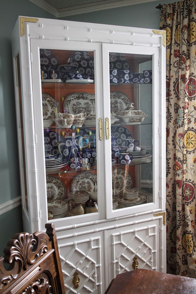 Drexel Furniture Chinoiserie Curio Cabinet/ Bookshelf Available for Custom Lacquer - Hibiscus House