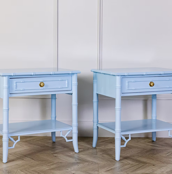 Thomasville Allegro Faux Bamboo Nightstand Pair with Fretwork Available to Customize!