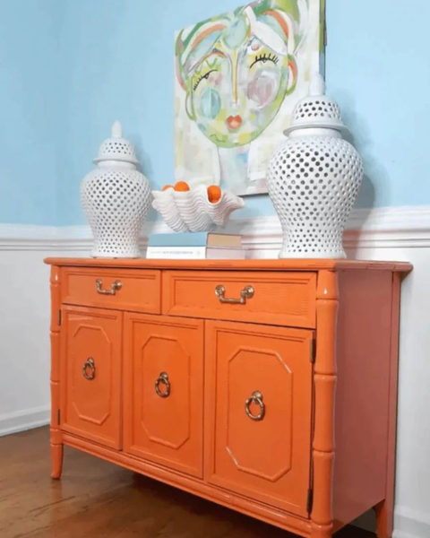 Vintage Broyhill Faux Bamboo Server/ Chest Available for Custom Lacquer! - Hibiscus House