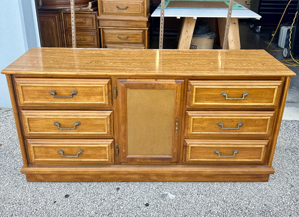 Vintage Florida Furniture Faux Bamboo and Cane Credenza Available for Customization!