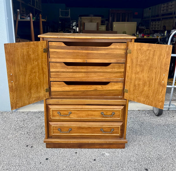 Vintage Florida Furniture Cane and Faux Bamboo Armoire Available for Custom Lacquer!