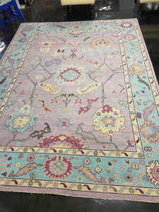 8x10 Handmade Oushak Rug - Hibiscus House