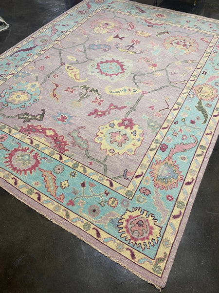 8x10 Handmade Oushak Rug - Hibiscus House