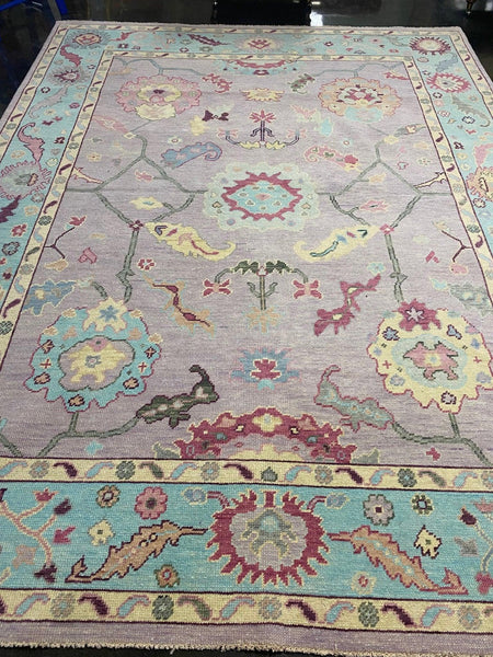 8x10 Handmade Oushak Rug - Hibiscus House