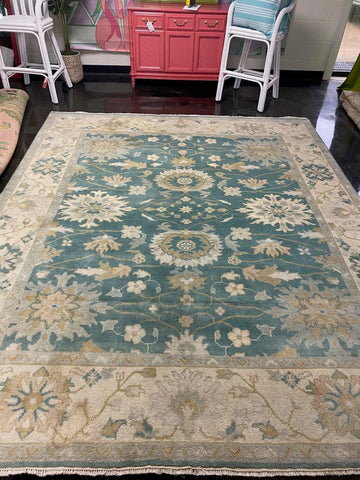 8 x 10 Handmade Oushak Rug - Hibiscus House