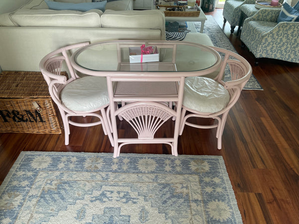 Vintage Rattan Honeymoon Table and Chairs Available to Customize!