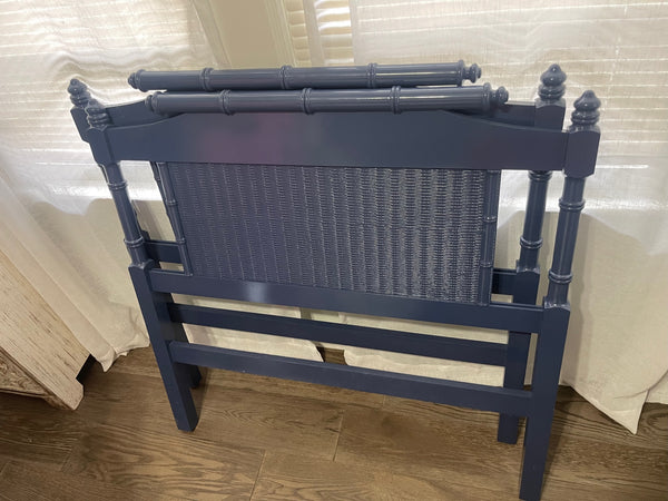 Vintage Faux Bamboo Pagoda Style Twin Headboard Pair Available for Custom Lacquer! - Hibiscus House