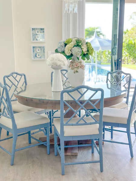 Vintage Set of Six Thomasville Furniture Co Chippendale Faux Bamboo Dining Chairs Available for Custom Lacquer!