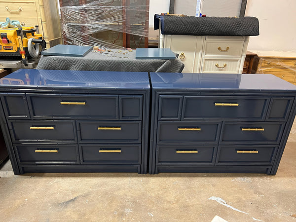 Vintage Lea Furniture Large Nightstand/Chest Pair Available For Custom Lacquer! - Hibiscus House