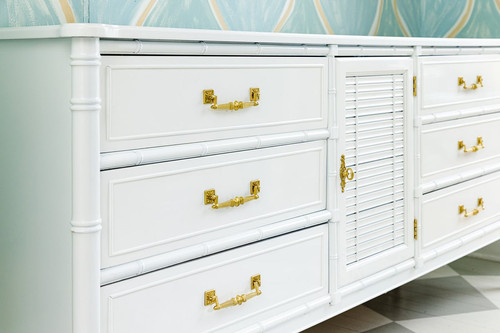 Vintage Henry Link Bali Hai Shutter Center-Door Credenza Available to Customize! - Hibiscus House