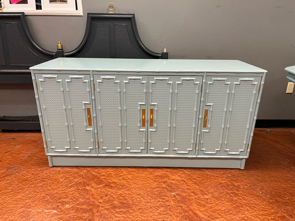 Vintage Drexel Omega Faux Bamboo Credenza Available to Customize! - Hibiscus House