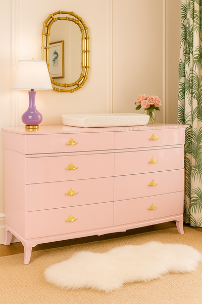 Vintage Rway Furniture Pagoda Regency Style 8 Drawer Dresser Available for Custom Lacquer - Hibiscus House