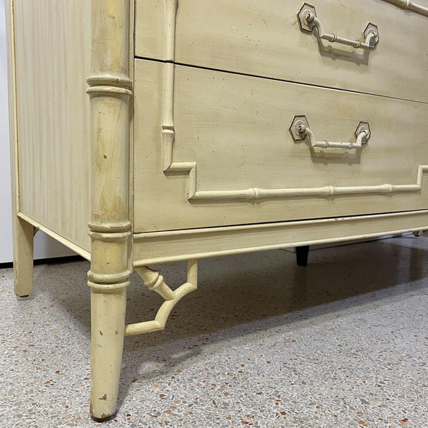 Vintage Thomasville Allegro Faux Bamboo Seven Drawer Dresser Available for Custom Lacquer!