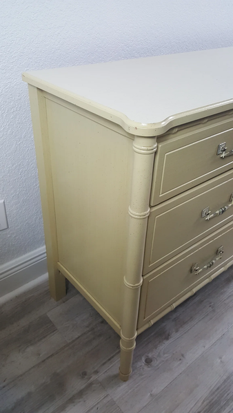 Vintage Classic Six Drawer Faux Bamboo Style Double Dresser Available to Customize!